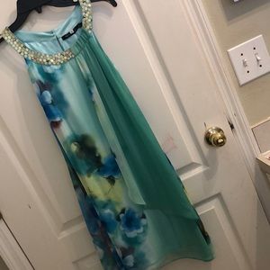 Petit Monde Light Teal Watercolor Dress⭐️